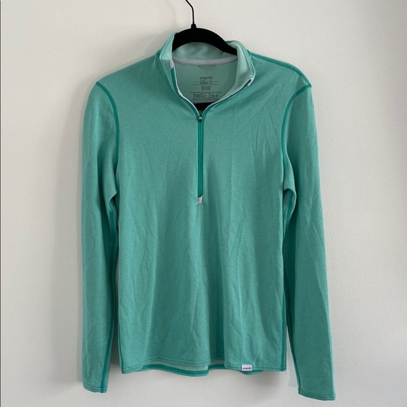 Patagonia Women's Quarter Zip Capilene 3 Mid-weight Quarter Zip Teal Medium - Picture 1 of 9